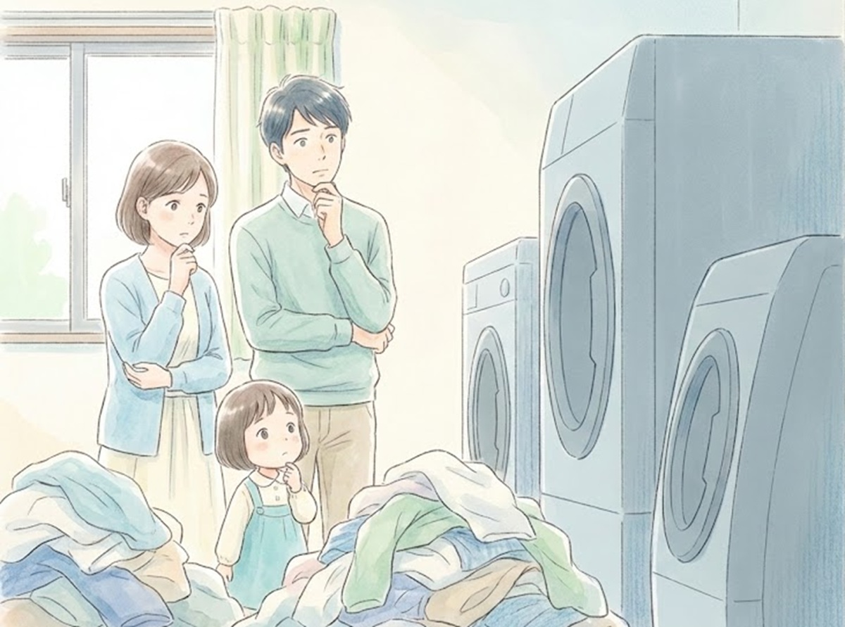 三人家族が縦型洗濯機を選ぶなら何キロの容量が必要か