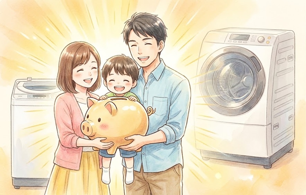 三人家族がドラム式より縦型洗濯機を選ぶ経済的な理由