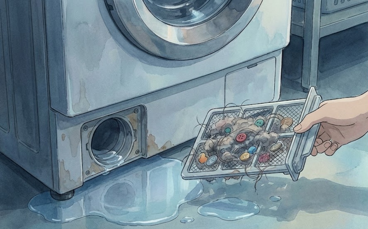 洗濯機の排水エラーの原因と排水フィルターの詰まり