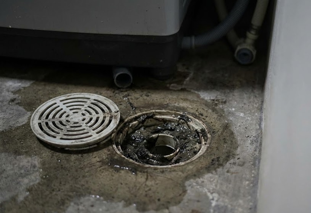 洗濯機の排水口の汚れからドブのような臭いがする理由
