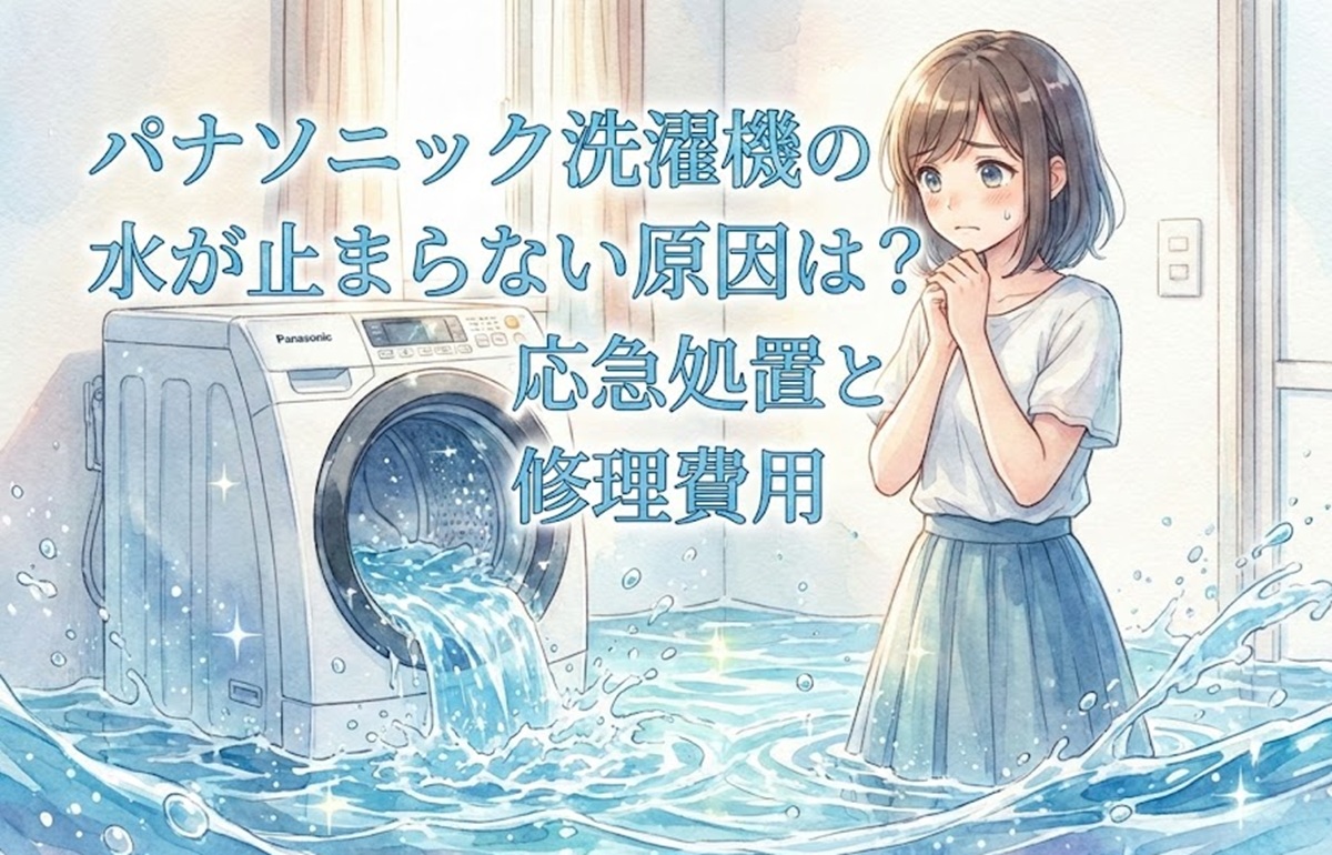 パナソニック洗濯機の水が止まらない原因は？応急処置と修理費用