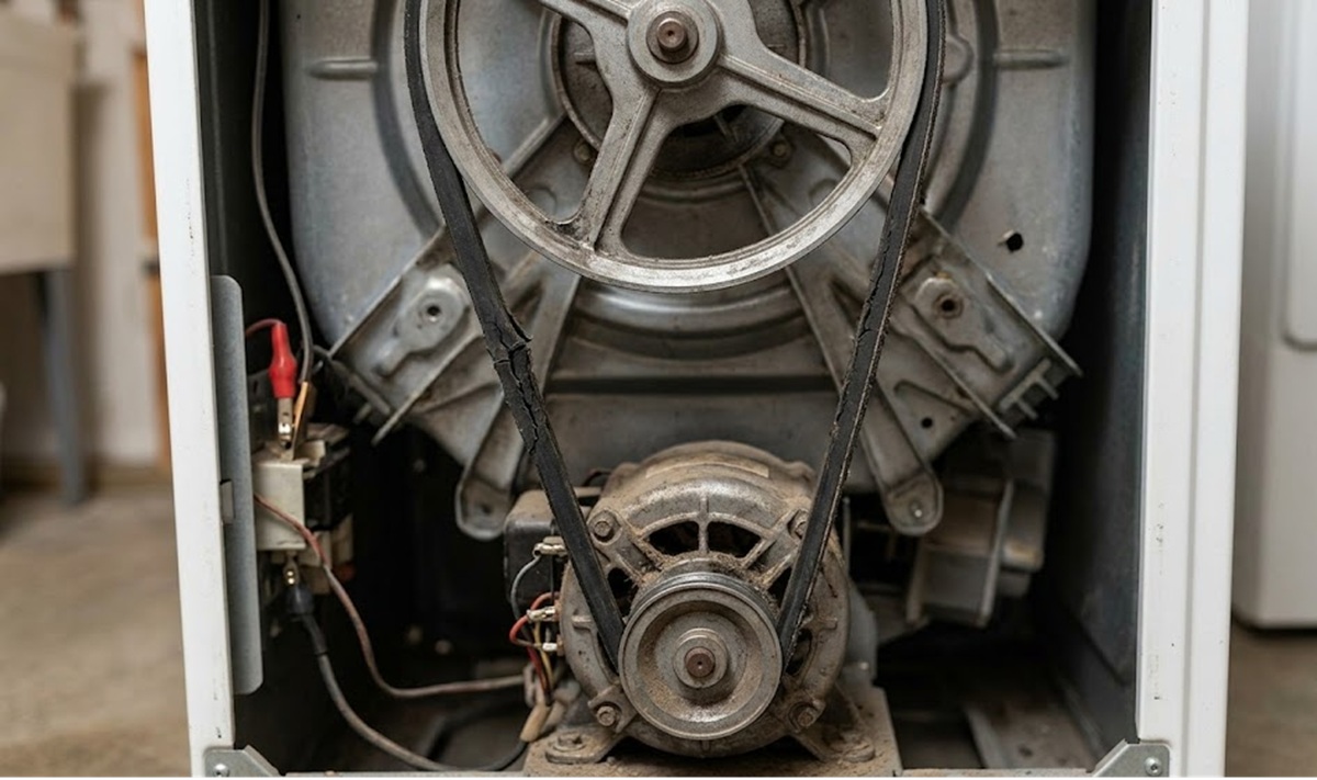 駆動モーターやVベルトの劣化による異音