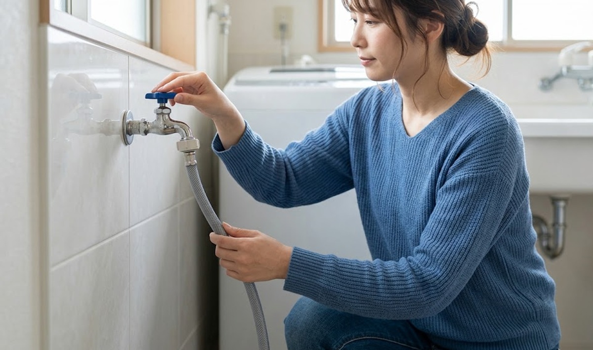 止水栓の開き具合や水圧の影響と給水ホースの確認