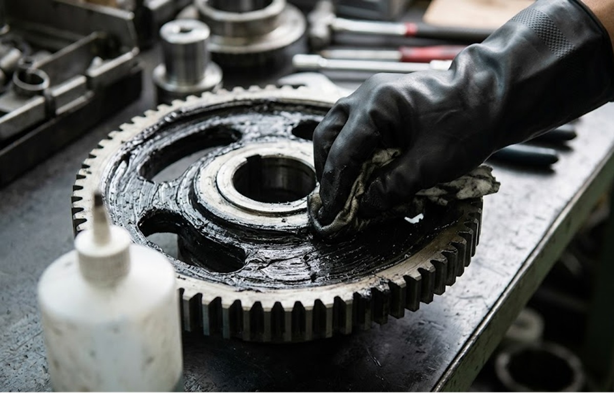 頑固なグリス汚れに強力アルカリ性クリーナーの活用